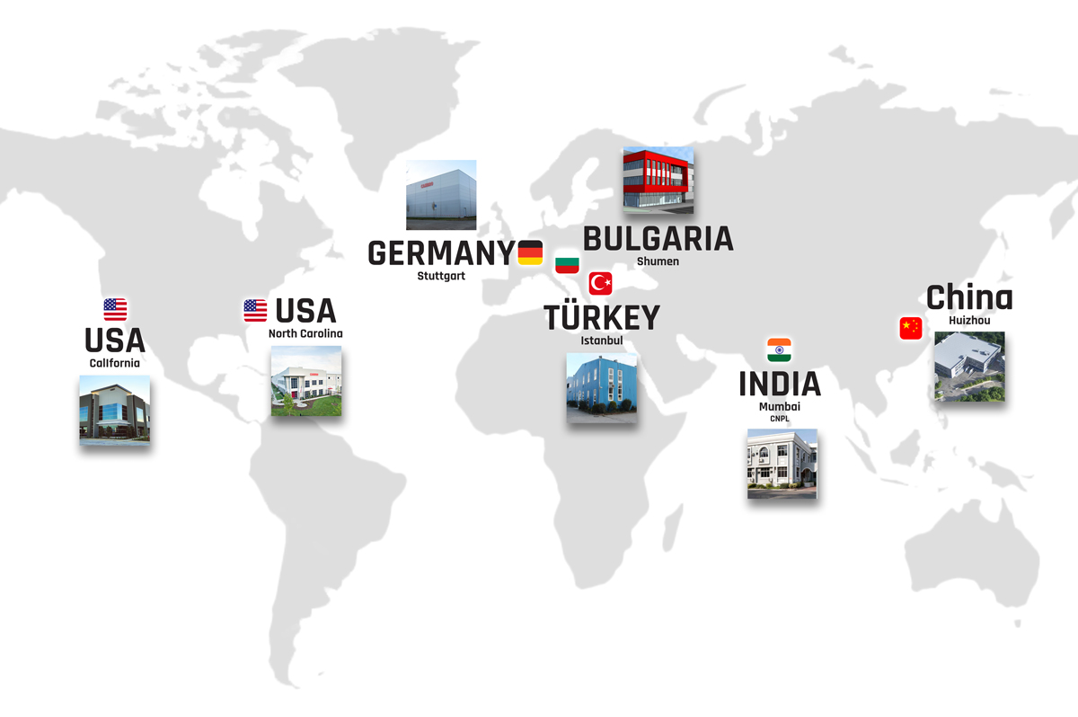 Global map of locations